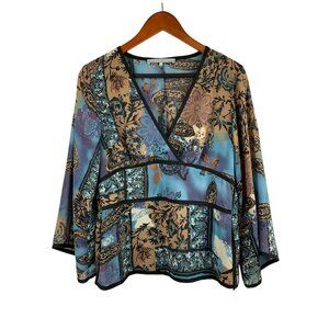 Violet & Claire Womens Multicolor Printed Blouse Size M